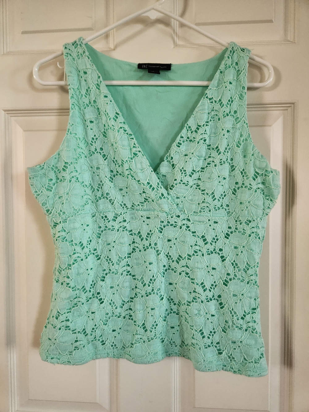 INC International Concepts Mint Lace V-Neck Camisole